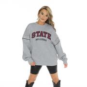 Mississippi State Gameday Couture Competitive Edge Drop Shoulder Jewel Crew